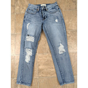 Pacsun sz 23 Boyfriend denim Jeans distressed button fly 100% cotton 3909